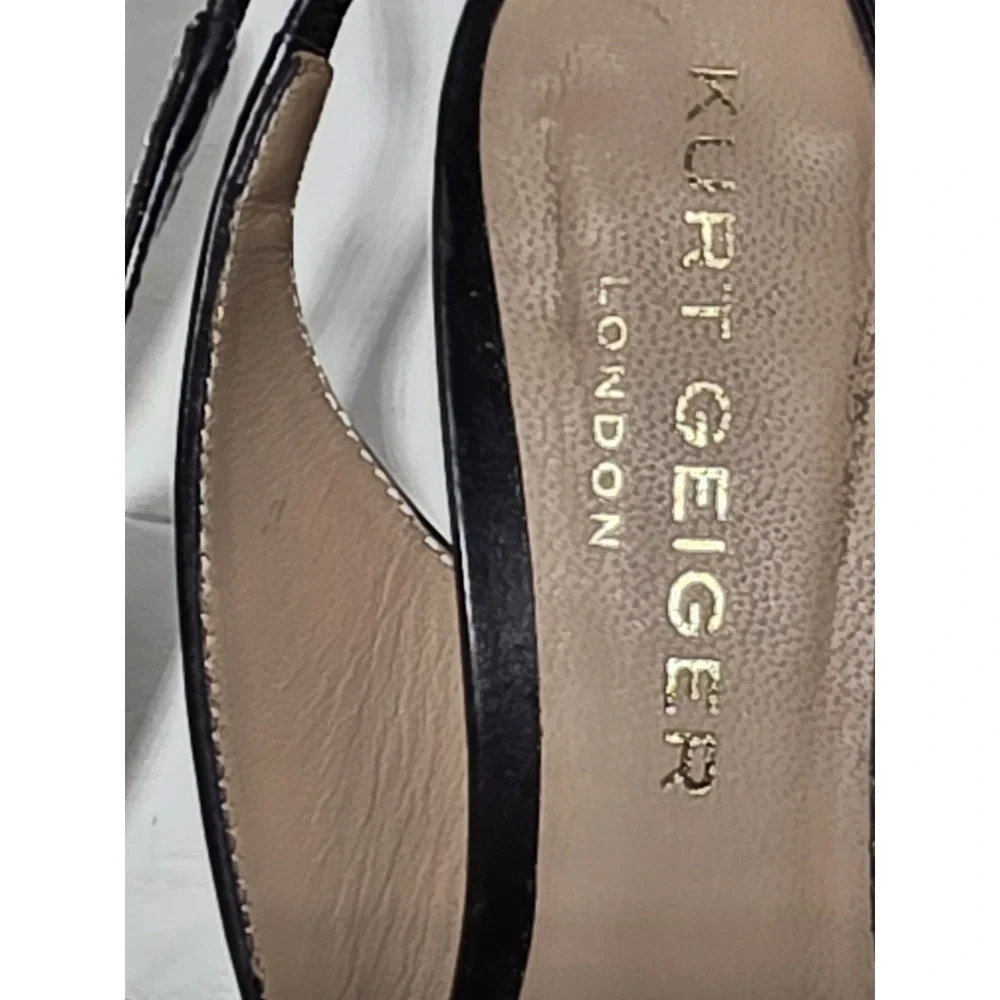 Kurt Geiger London‎ Black Slingback Heels EU 36.5 Made In Italy Leather Stiletto